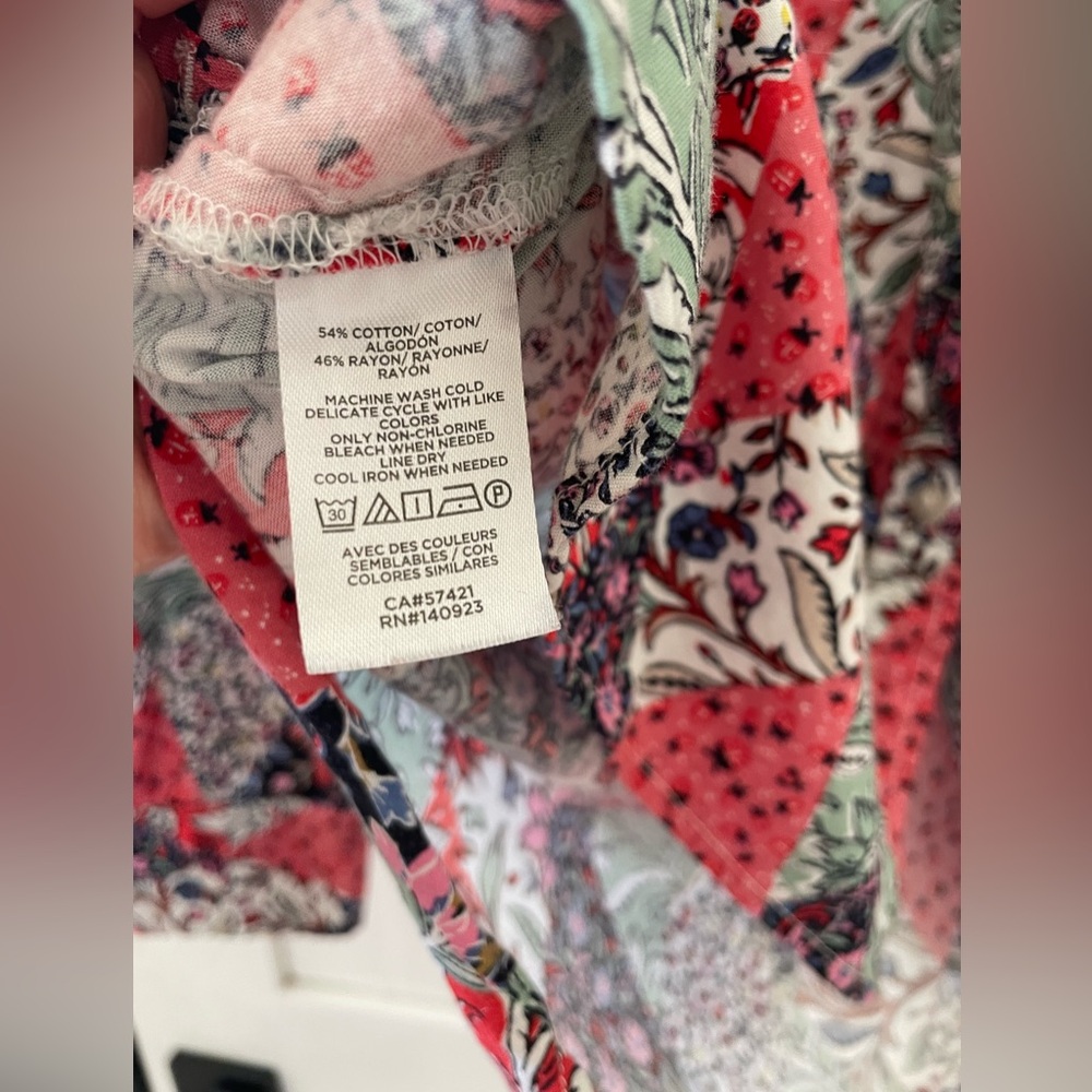 LOFT Women's Patchwork Floral Print Button Down T… - image 5